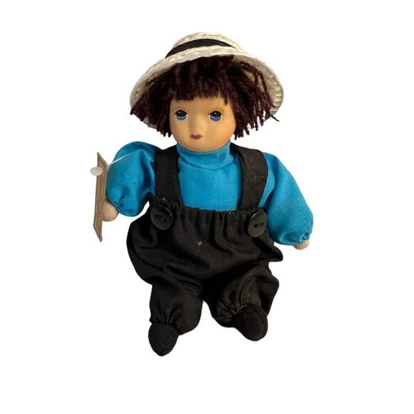 Springford Inc Amish Boy porcelain face cloth doll 5" - Picture 1 of 3